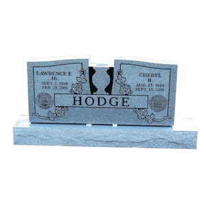 Headstone- cemetery monument - &quot;book of life&quot; - large upright companion - engraving included