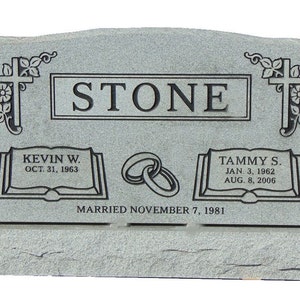 Headstone- cemetery monument- large upright companion - engraving included