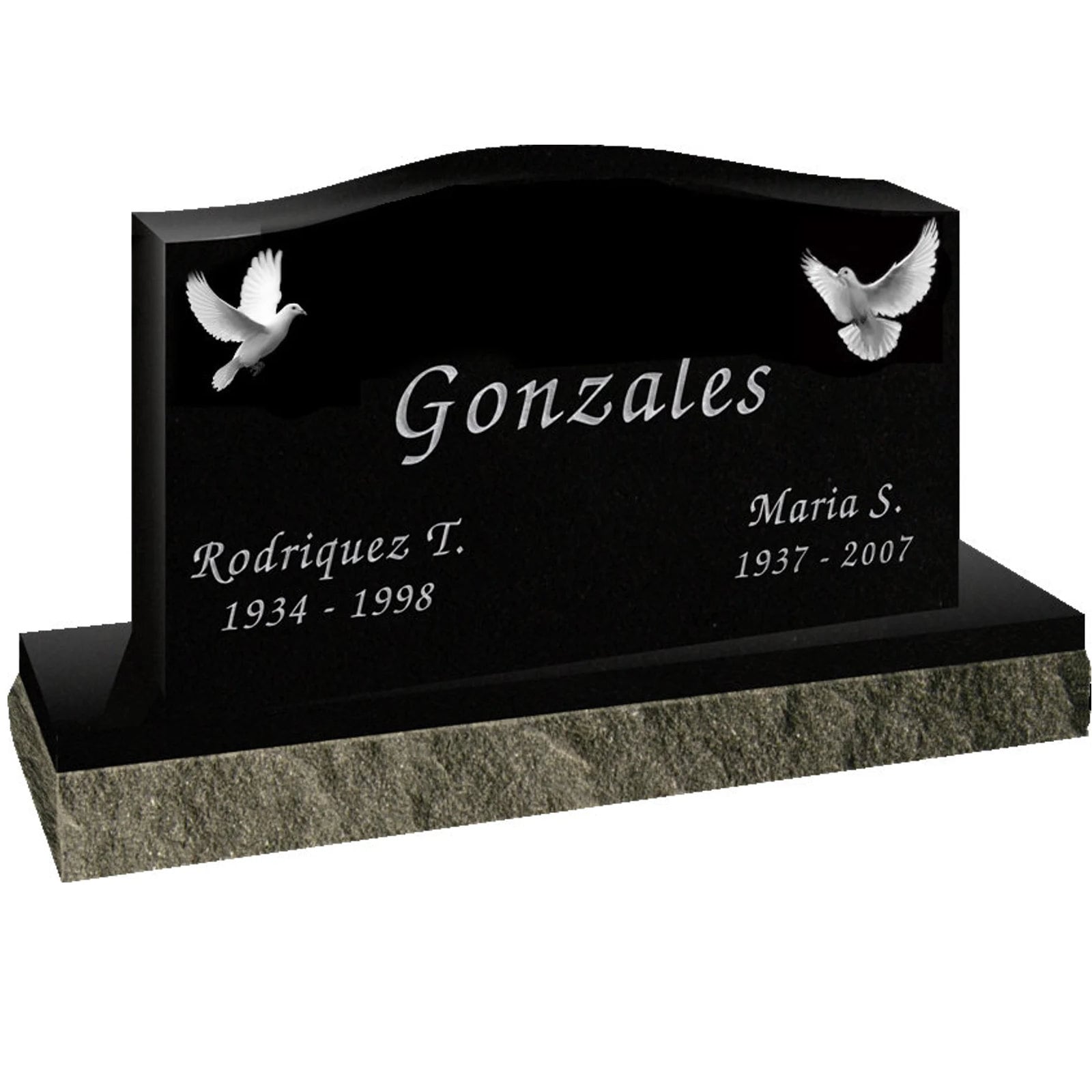 Headstone- Xl Companion 2 Names- Engraving Included- Multiple