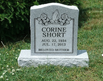 Cemetery Headstone- granite- 479.00 plus shipping multiple engraving options