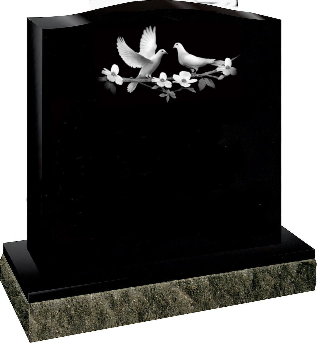 Headstone Black Granite Single Engraving Included Ships Free to
