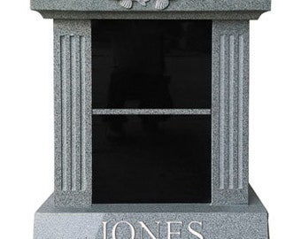 Columbaria 2 niche interment headstone gray- 2024 new item intro price