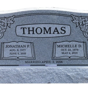 Headstone- cemetery monument- upright companion - engraving included