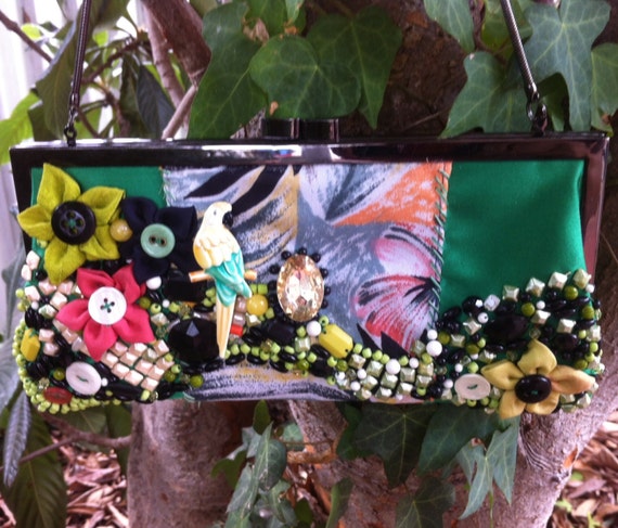 tropical clutch bag