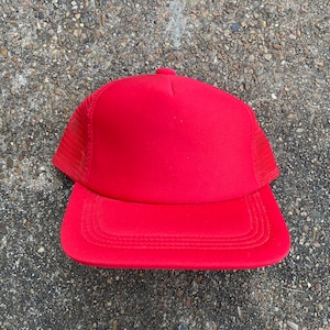 Vintage 90’s Blank Custom Red Meshback Snapback