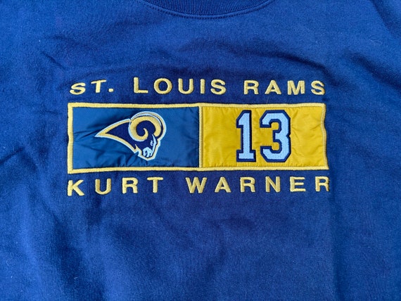 Vintage 90s St Louis Rams Kurt Warner Crewneck Si… - image 2