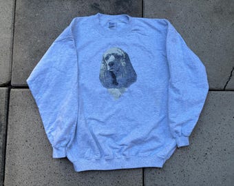 Vintage 90s Cockel Spaniel Dog Crewneck Size L by Gildan