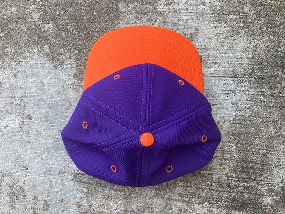 Vintage 90’s Blank Purple/Orange Custom Snapback … - image 5