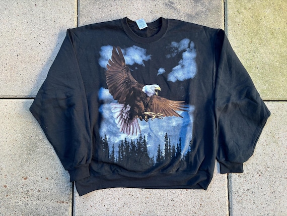 Vintage 90s American Bald Eagle Crewneck Size L by Jerzees