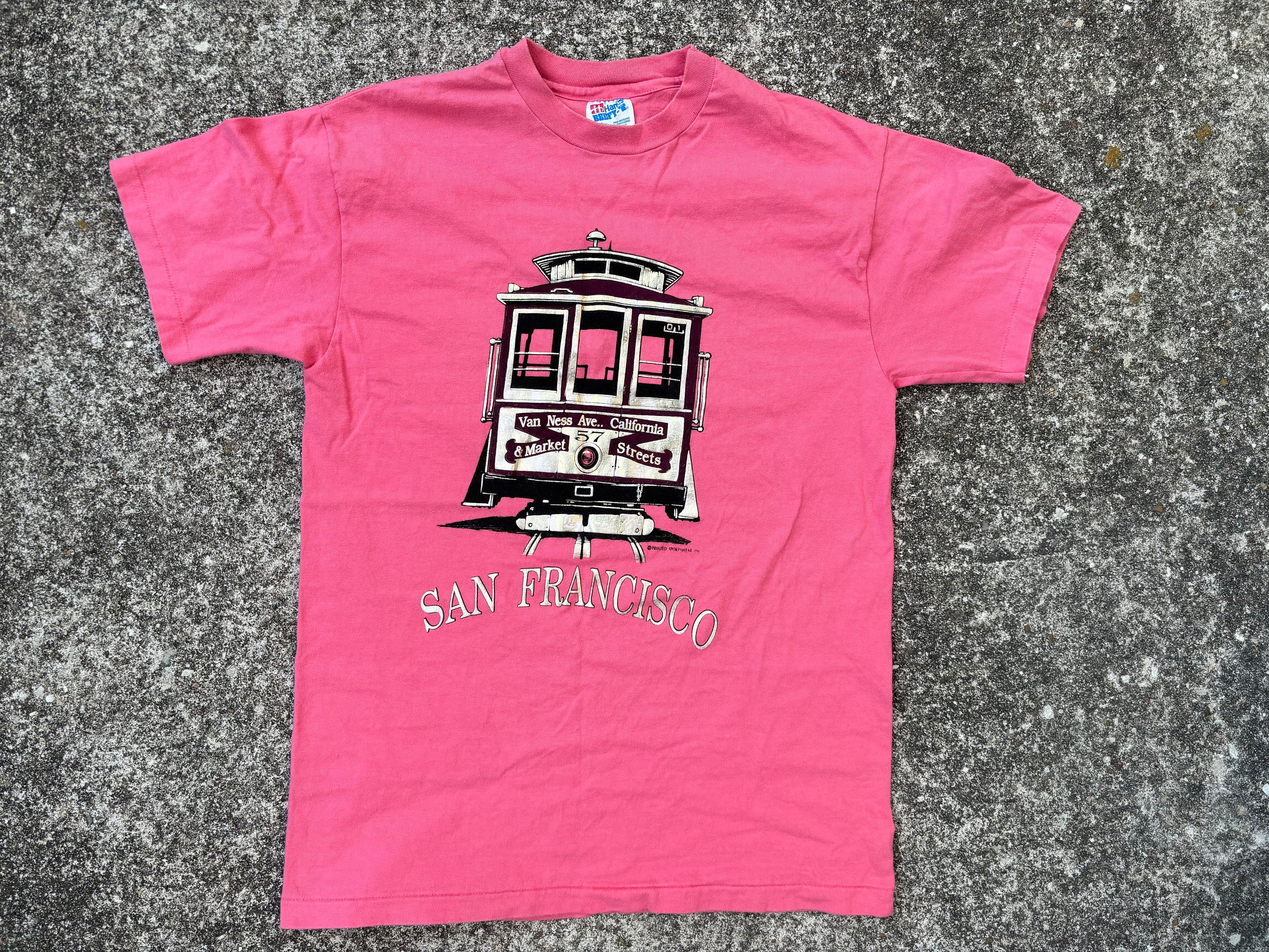 Buy Vintage 90s San Francisco Trolley Shirt Size M by Hanes Online