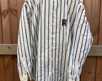 Camisa vintage Tommy Hilfiger com botões masculina tamanho grande
