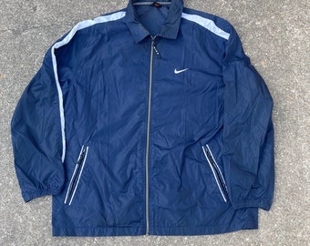 Vintage 90’s Nike Windbreaker Jacket Blue Size L by Nike