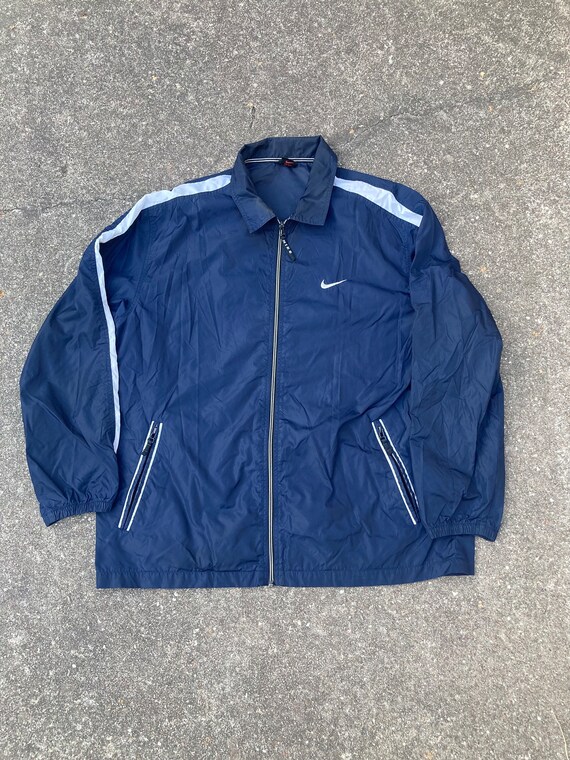 navy blue vintage nike windbreaker