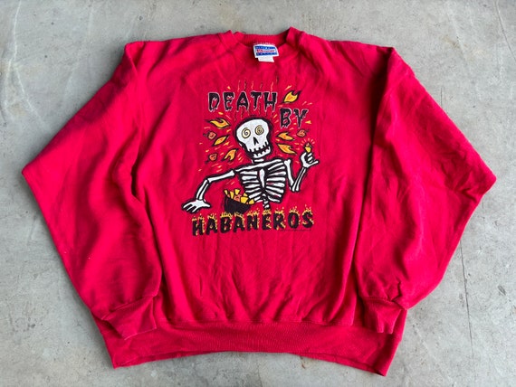 Vintage 90s Death by Habaneros Sweatshirt Size XL… - image 1