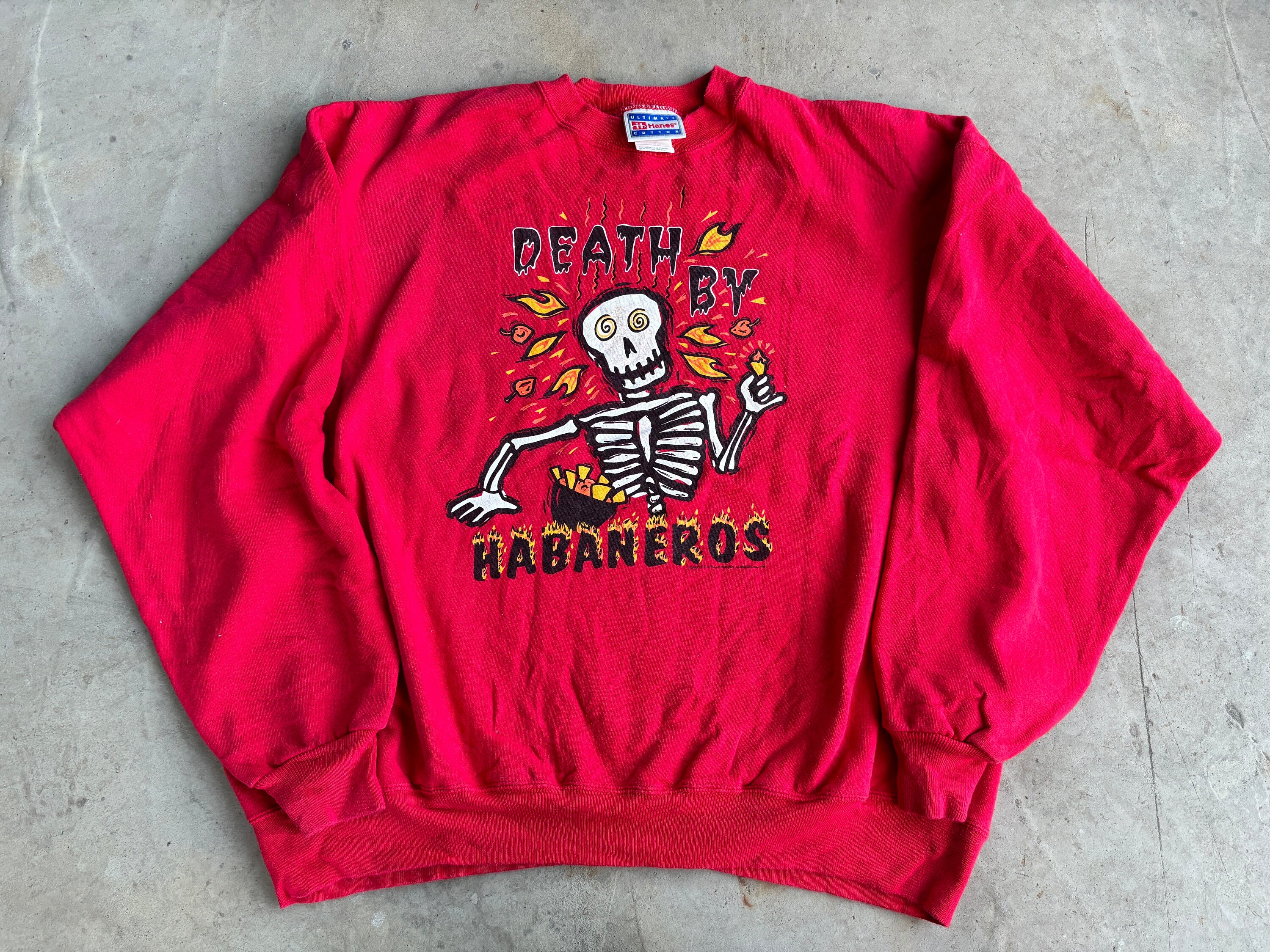 Vintage 90s Death by Habaneros Sweatshirt Size XL by Hanes - Etsy