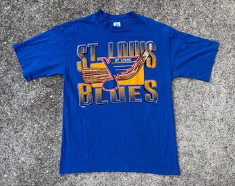 Vintage 90er Jahre St Louis Blues Hemd Größe L von Logo 7