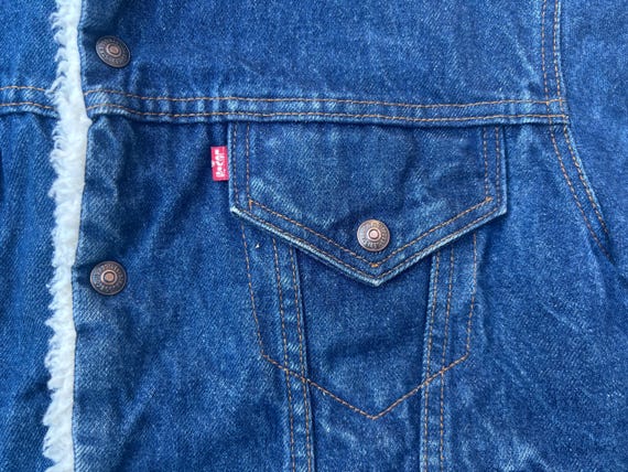 Vintage 80s Levi's Sherpa Denim Jacket Size 40R - Etsy
