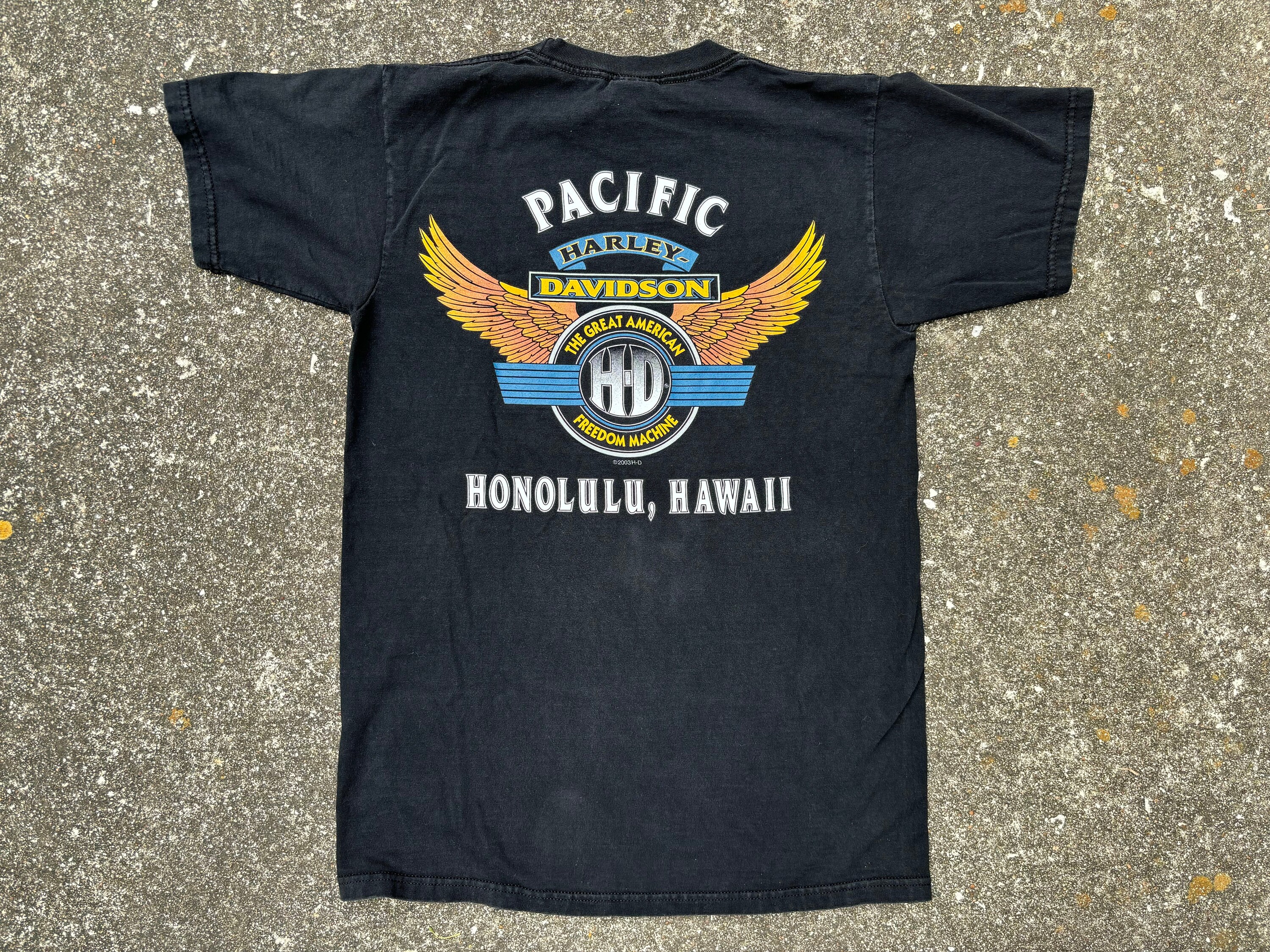 Vintage 2003 Harley Davidson Shirt Pacific Honolulu Hawaii Size M 