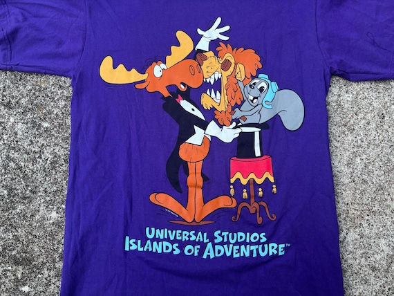 Vintage 90s Rocky and Bullwinkle Universal Studios Shirt Size