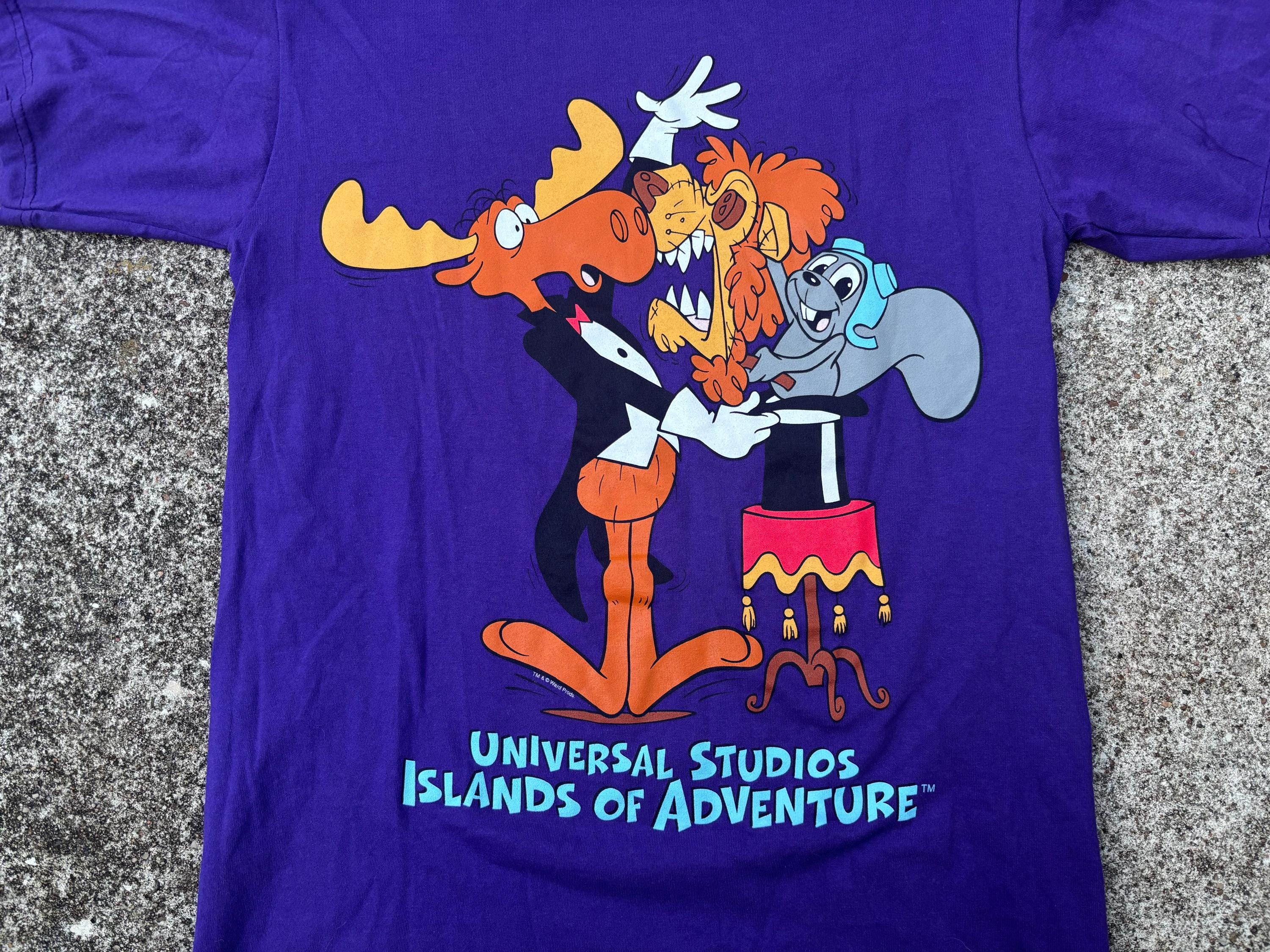 Vintage 90s Rocky and Bullwinkle Universal Studios Shirt Size
