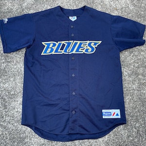 Vintage 90s St Louis Blues Baseball Jersey Majestic Size L