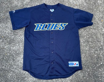 Vintage 90er Jahre St Louis Blues Baseball Jersey Majestic Gr. L