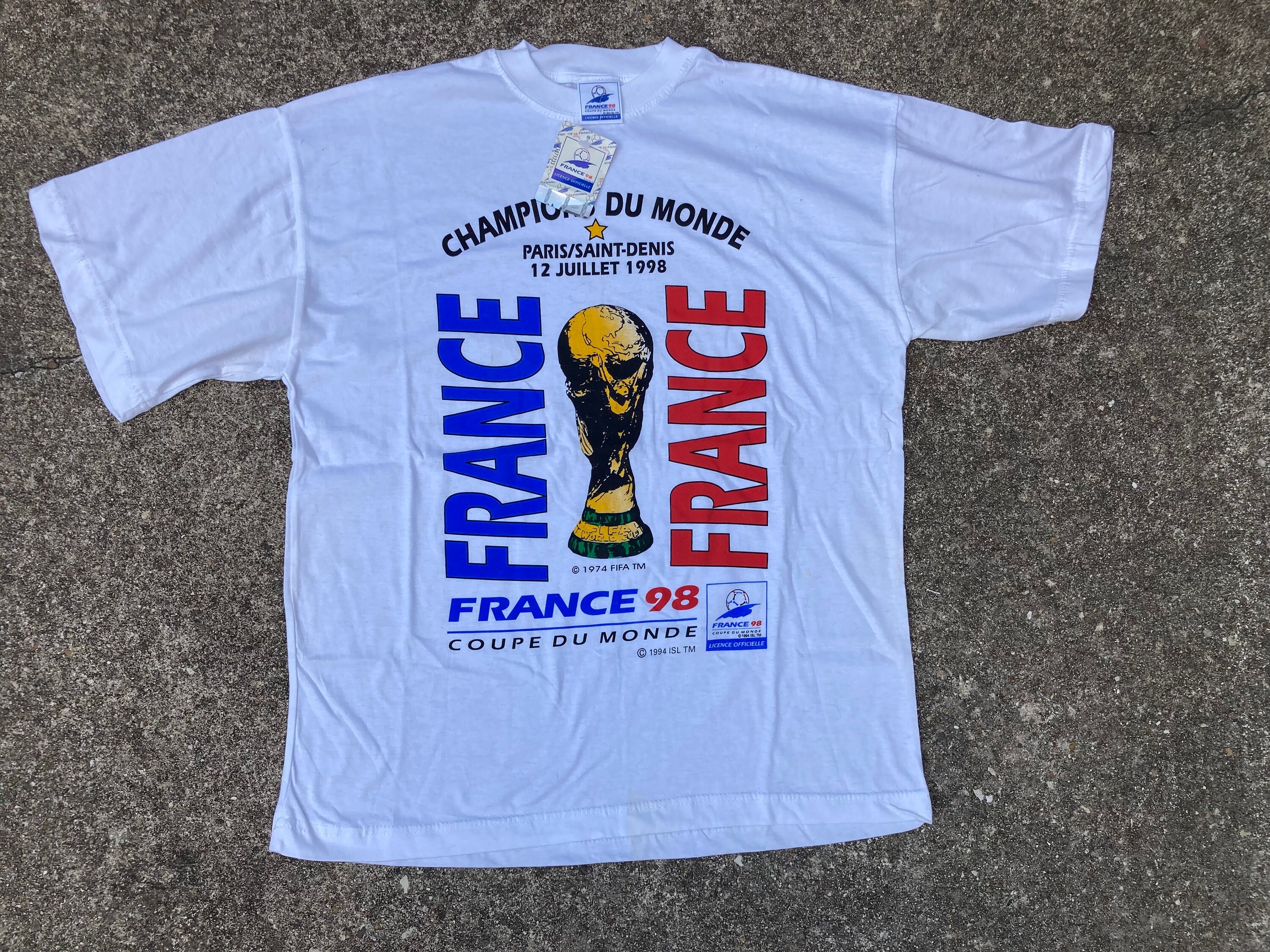 Vintage 1998 World Cup France Champions Shirt Size L - Etsy