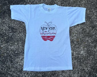 Vintage 80s New York City Big Apple Shirt Size S by Cal Cru