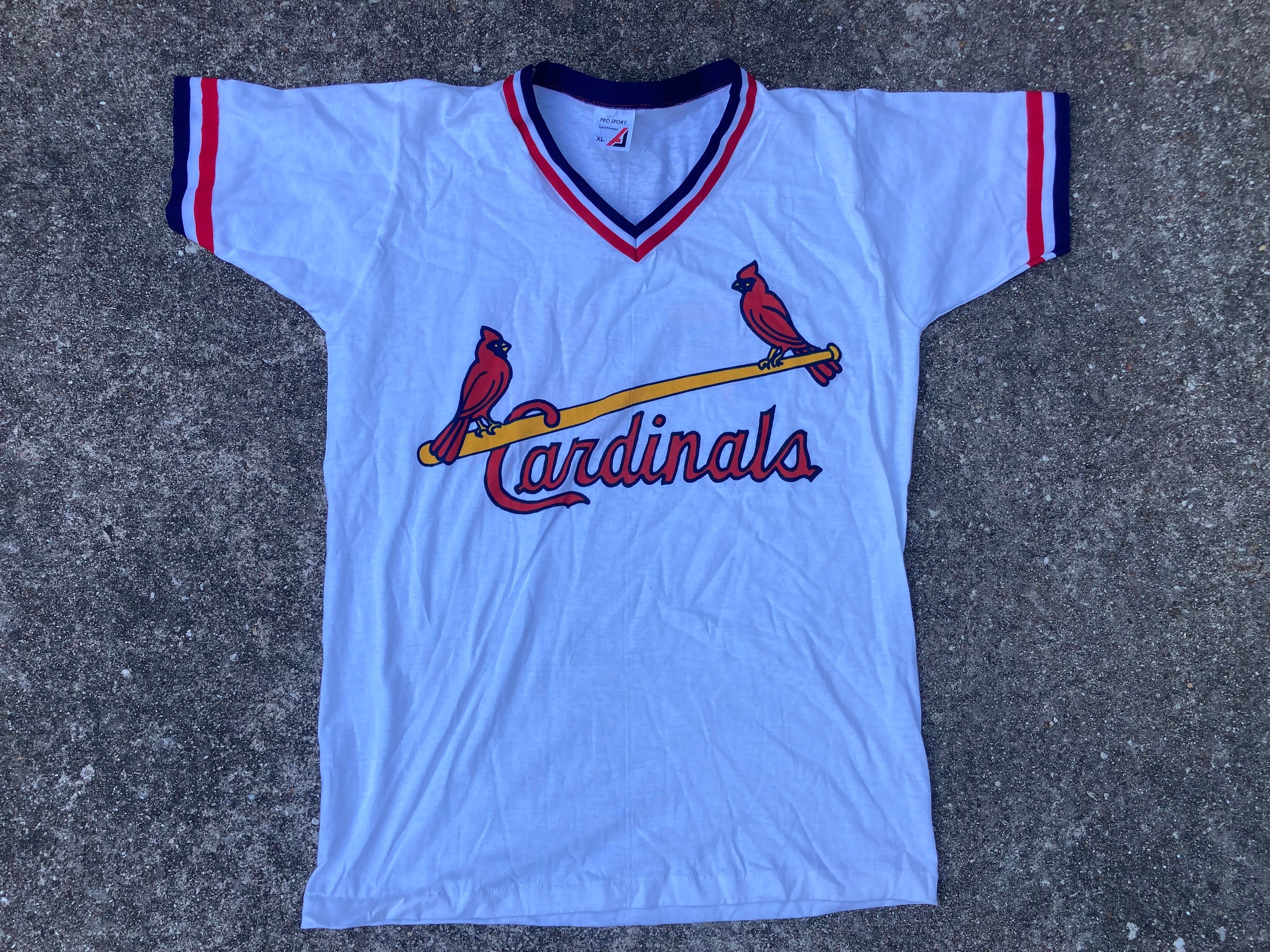 PHEENY新品未使用⭐️VintageJersey L/S Ringer Tee Vintage 80s St. Louis Cardinals Ringer Shirt V-neck Single-stitch