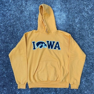 Vintage Y2K University of Iowa Hawkeyes Hoodie Sweatshirt Size M by Champion