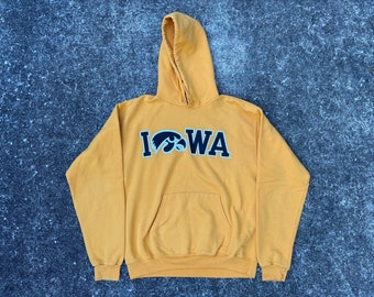 Vintage Y2K University of Iowa Hawkeyes Hoodie Sweatshirt Size M by Champion