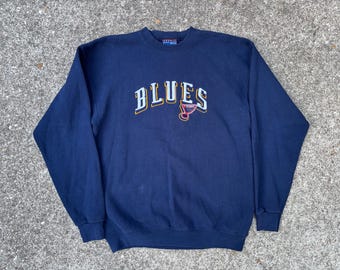 Vintage 90s St Louis Blues Crewneck Size Large by Crable Sportwear
