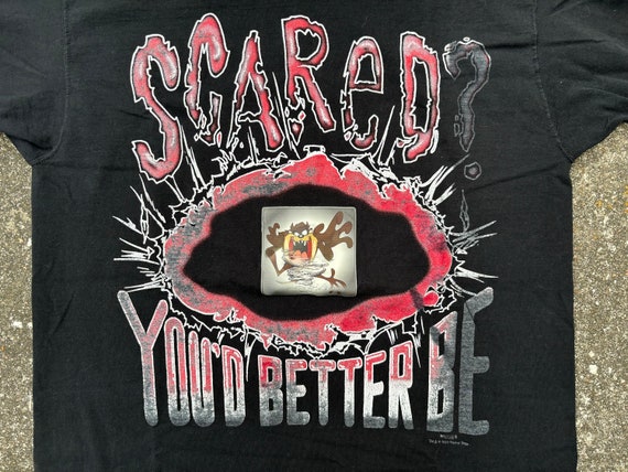 Vintage 90s Taz Shirt You Scared? You Better Be S… - image 2