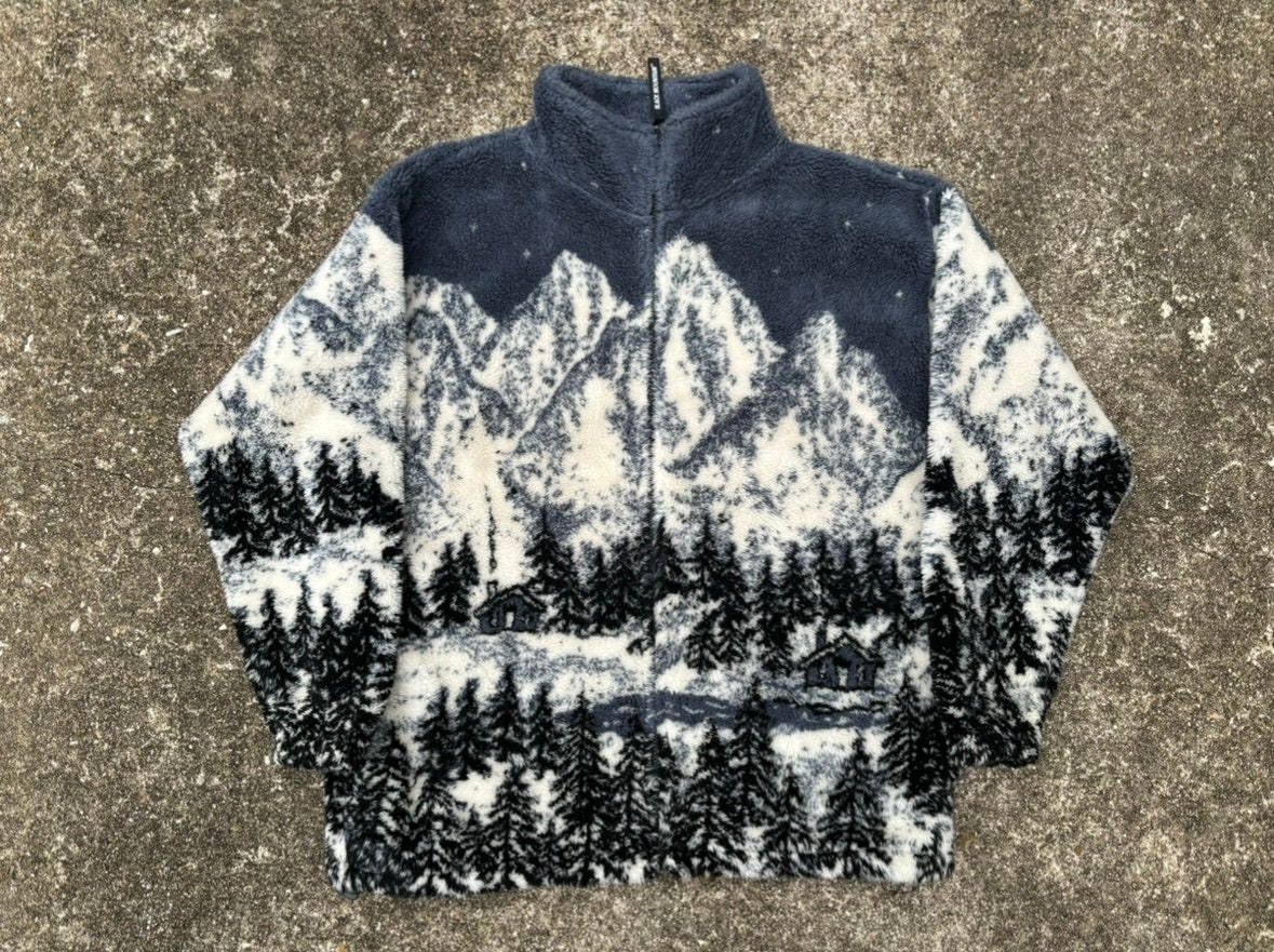 Vintage Black Mountain Outdoor Jacket Fleece Snow Mountains Vintage Black Mountain Outdoor Jacket Fleece Snow Mountains