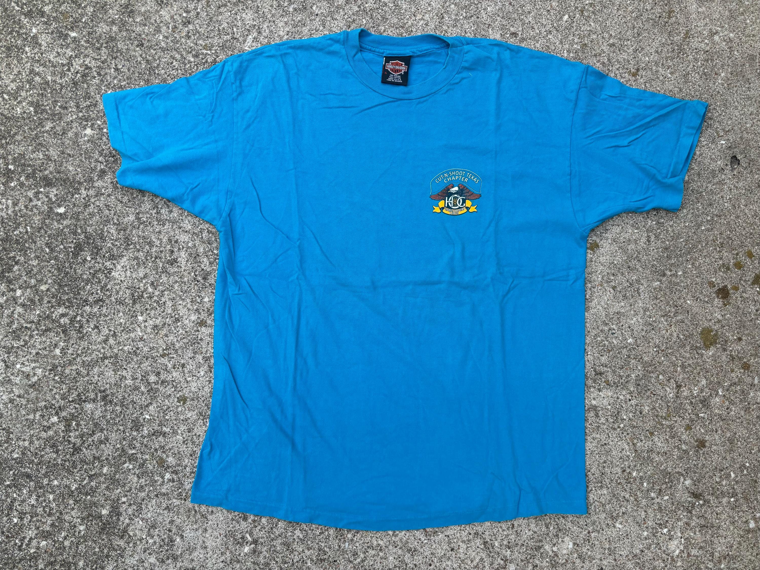Vintage 90s Harley Owners Group Cut and Shoot Texas Shirt Size XL