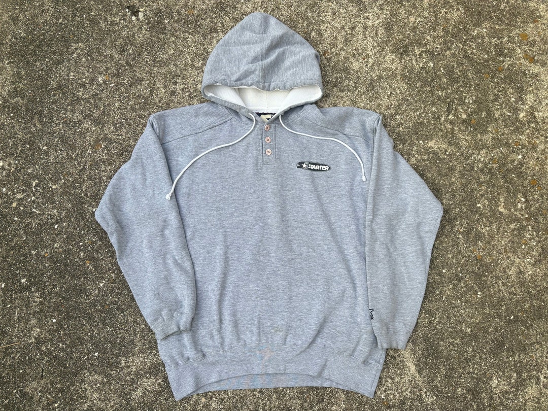 Vintage 90s Starter Grey Hoodie Size L by Starter - Etsy
