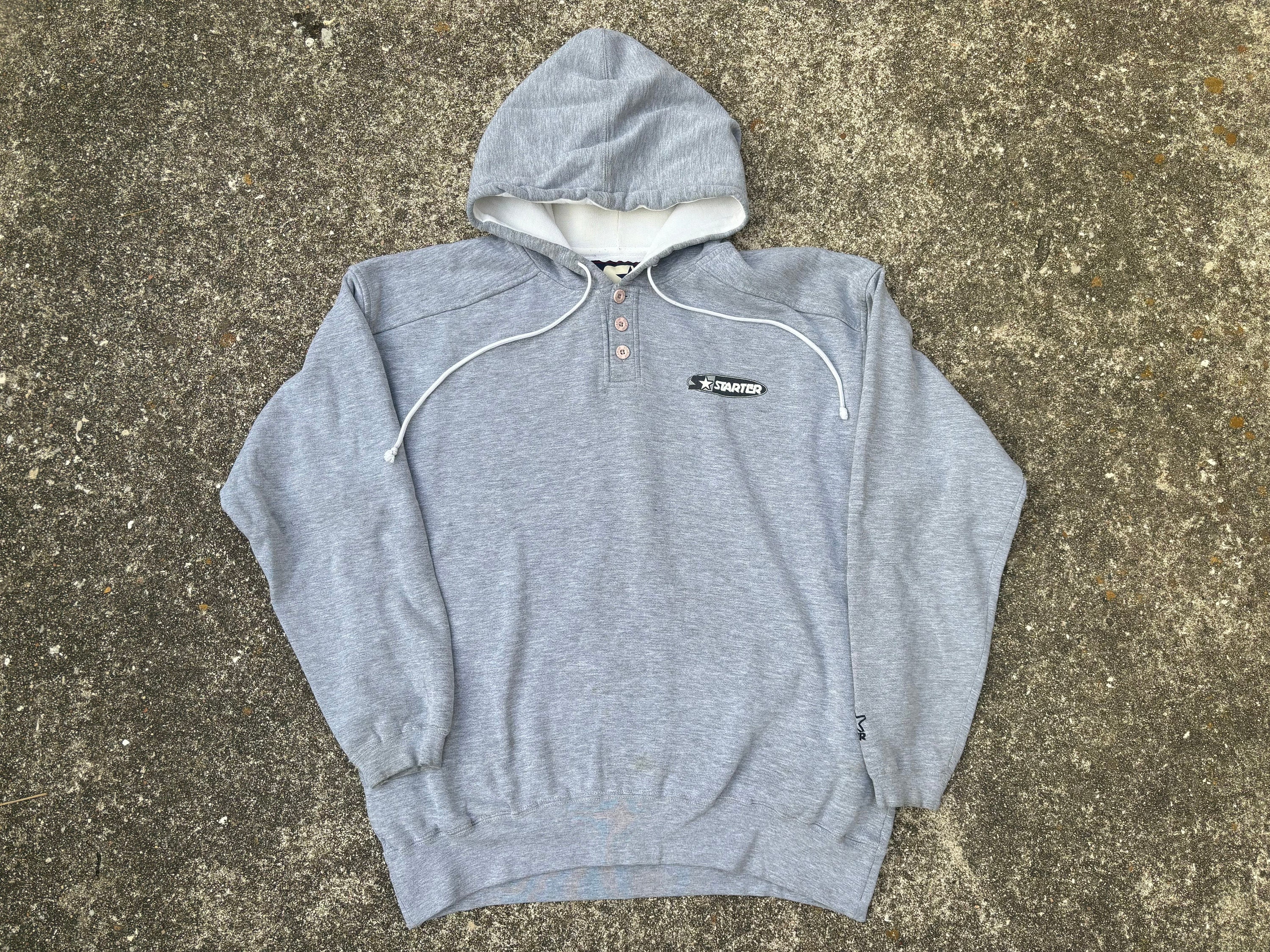 Vintage 90s Starter Grey Hoodie Size L by Starter - Etsy