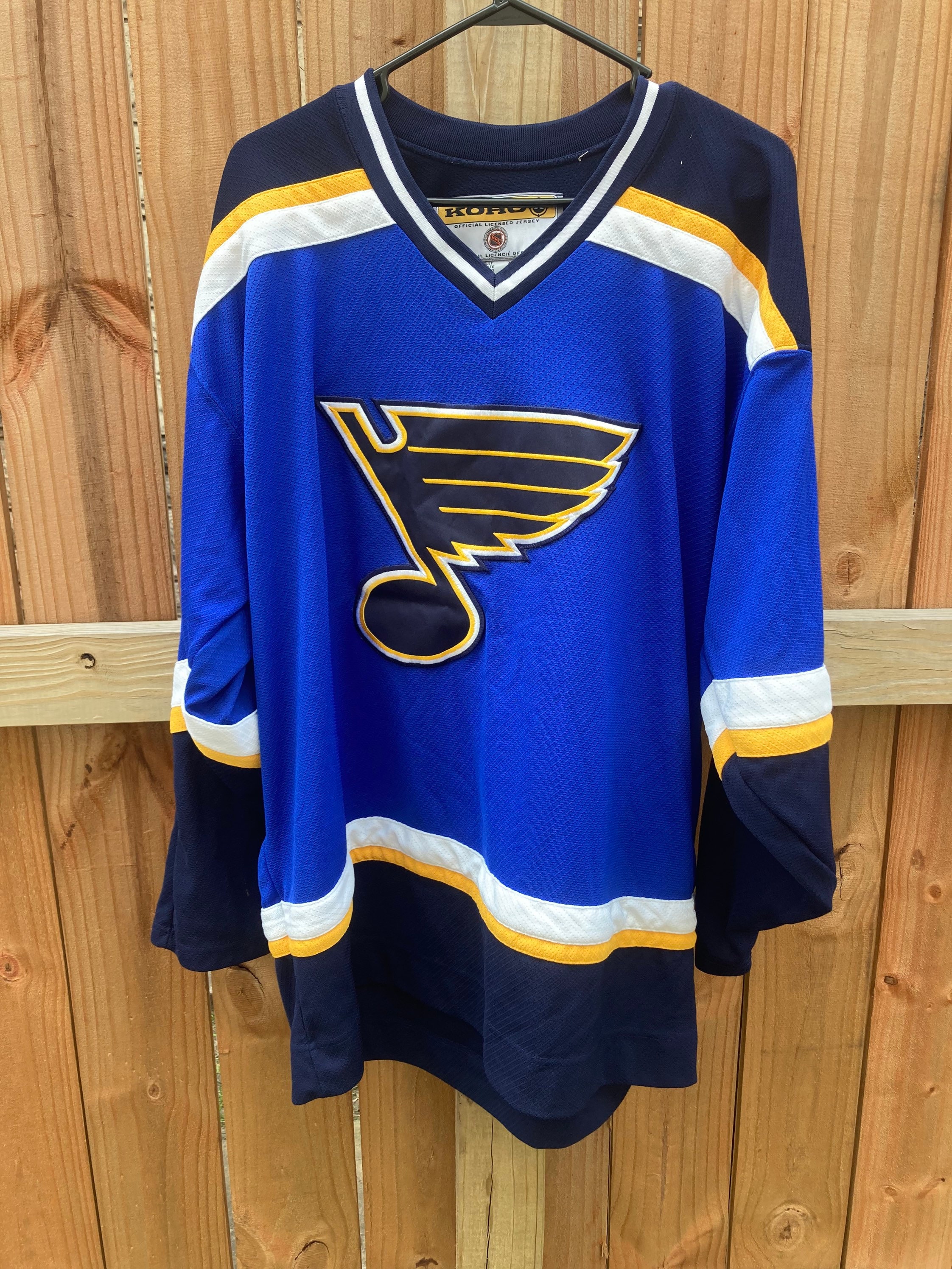 St. Louis Blues Youth Pro Assist Long Sleeve T-Shirt - Gold/Blue