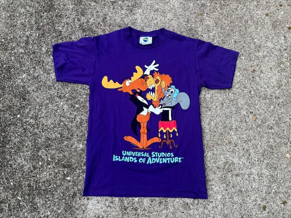 Vintage 90s Rocky and Bullwinkle Universal Studios Shirt Size