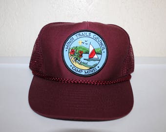 Vintage 90's Minsi Trail Council Boys Scout Meshback Snapback by Mohr's