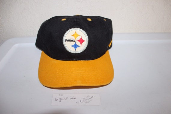 Vtg Pittsburgh Steelers Logo 7 Yellow NFL Snapback Hat