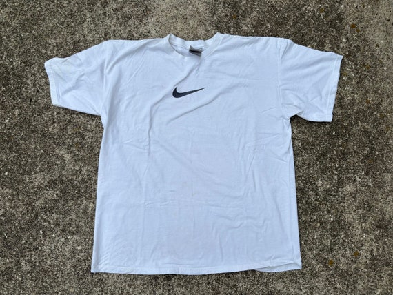 ✅英国製 vintage 90s NIKE Jersey tee white Vintage 90s Nike Center Swoosh Shirt Size XL - Etsy