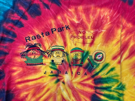 Chemise Tie Dye Vintage Reggae Jamaica – Taille L, Occasion Très Bon état – Graphisme Coo-ya, Style Décontracté