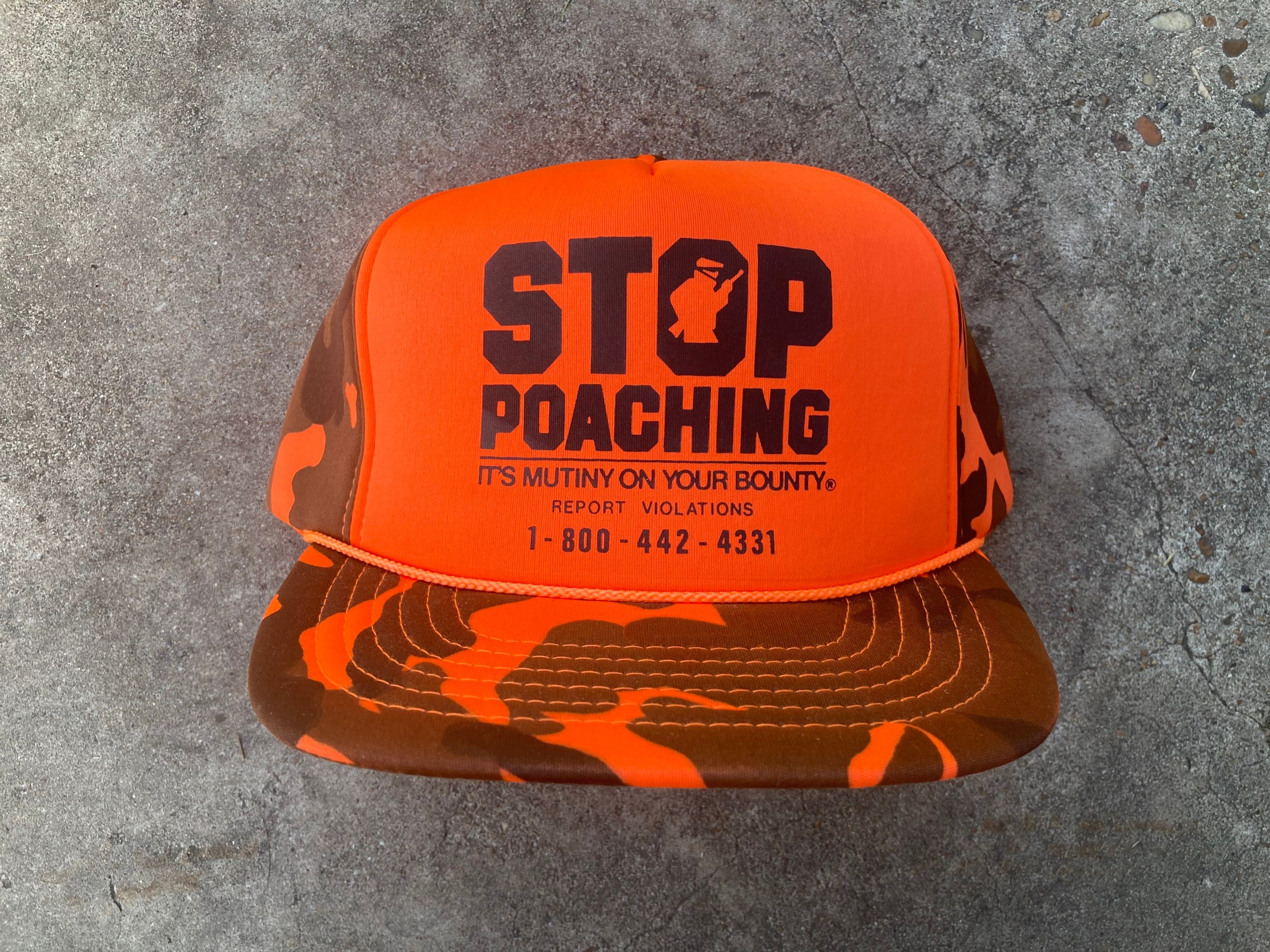 Vintage 90s Stop Poaching Camouflage Snapback by George - Etsy Denmark