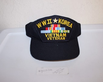 Vintage 90's WW2 Korea Vietnam Veteran Snapback by Eagle Crest