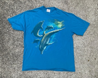 Vintage 90-tals delfinskjorta storlek XL från Wild Wear