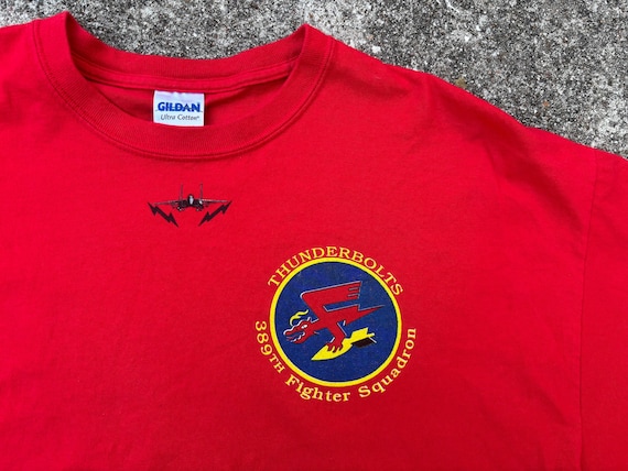 Vintage Y2K Thunderbolts 389th Fighter Squadron Shirt Size