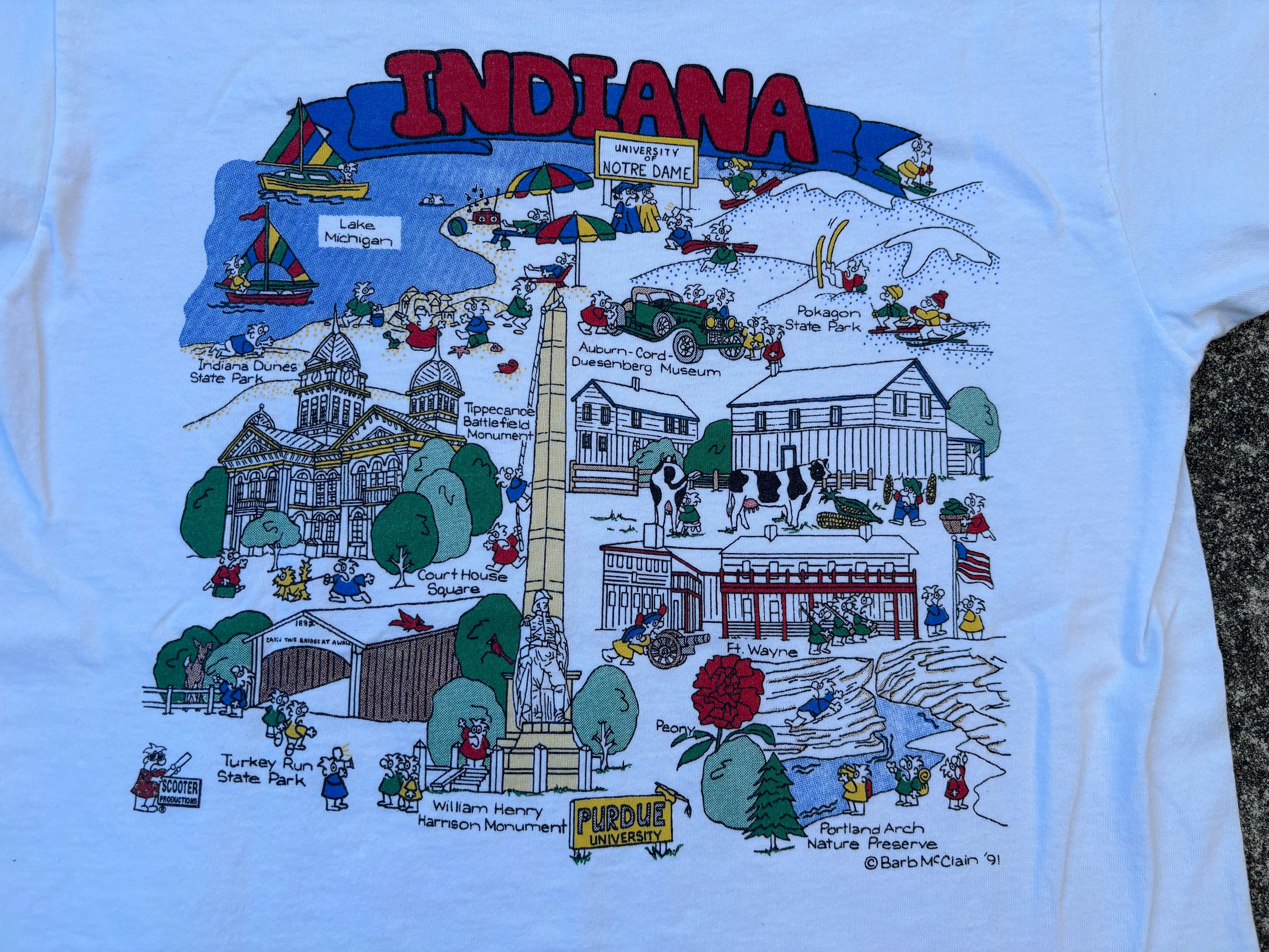 トップス 90s Washington Art Vintage Barb McClain Vintage 1991 Indiana Cartoonist State Barb Mcclain Shirt