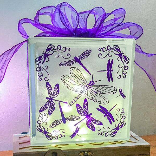 Glass Block Lamp Etsy