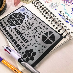 Tracker A5 Schablone, Journal Schablone, Briefpapier Planer Formen und Layout verteilt Bilder für die Verfolgung von Gewohnheiten, Kunst und Handwerk Schablone